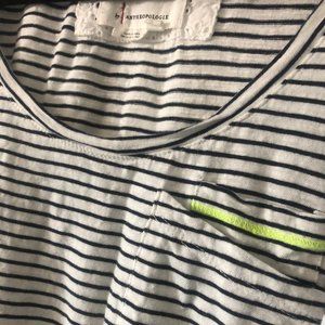 Anthropologie Tank Top Stripe White & Black Sleeve